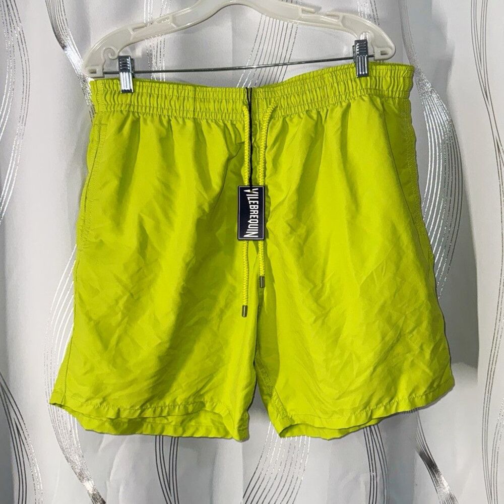 Vilebrequin Men’s 3XL Yellow Solid Moorea Swim Trunks Drawstring Pockets